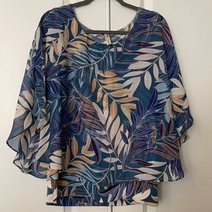 Leaf print blouse
